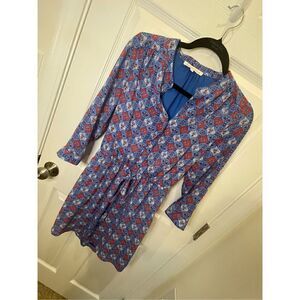 Daniel Rainn XS blue midi dress long sleeve